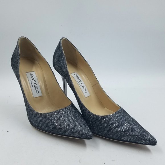 AUTHENTIC Jimmy Choo Gunmetal Glitter Pumps Women's 6.5 | 36.5 - EUC - Picture 3 of 16